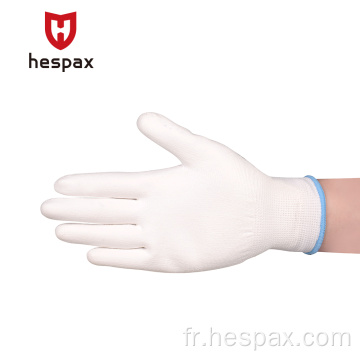 Gants ESD électroniques antistatiques HESPAX PU Palm revêtu